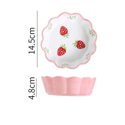 China Disposable Hand-painting Cereal Four Seasons Ceramic Floral Fruit Bowl For Sale for sale