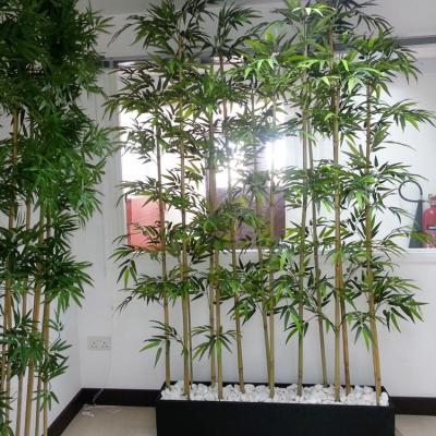 China Plastic all kinds of artificial bamboo plants green plastic decorative tree antifading odorless UV resistant for sale