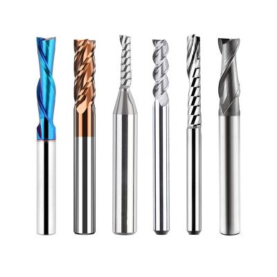 China Carbide 6.35mm upcut 2 flute pcd rough solid carbide flat single flute end mill sharpener for sale