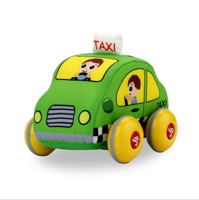 China Plush Cartoon Cloth Pull Back Toy Car Baby Toys Soft For Sale for sale