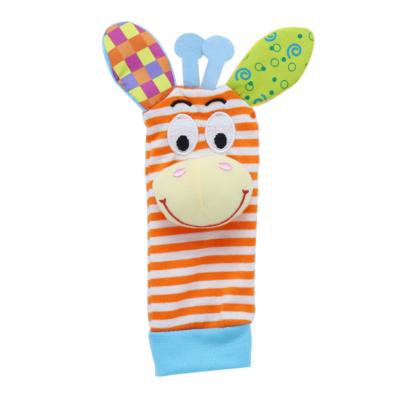 China New Baby Plush Baby Wrist Animal Puzzle Toy Hand Soft Rattle For Kids Baby Newborn Toy for sale