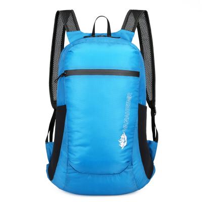 China Nylon Foldable Waterproof Backpack Polyester Water Resistant Suction String Foldable Backpack for sale