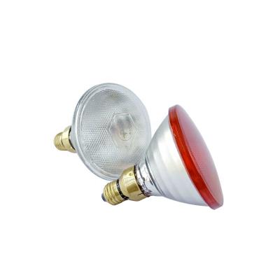 China Livestock farming/POULTRY 2022 100W 150W 175W best selling RED infrared lamp bulb CLEAR PAR38 color heating lamp heat growing lamps for pig pig farms for sale