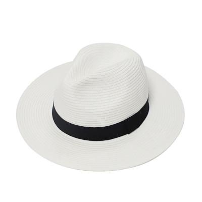 China High quality and comfortable wear high quality hot sale paper braid stylish plain dyed classic panama straw hat for unisex for sale