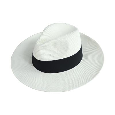 China High quality and comfortable hot sale high quality stylish plain dyed panama paper straw hat for unisex for sale