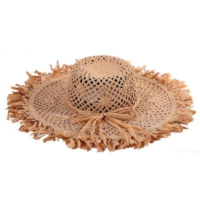 China 2021 New Design Character Summer Cool Hollow Soft Straw Hat Straw Hat Natural Straw Hat For Woman for sale