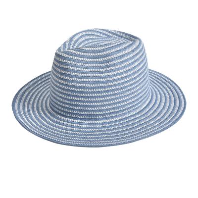 China 2021 Luxury Women's Striped Hats New Panama Hat Designs Striped Plain Straw Hat OEM Customized Spring for sale