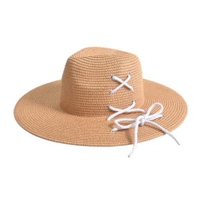 China 2021 New High Quality Striped Paper Braid Straw Hat Summer Beach Straw Panama Hat For Men for sale