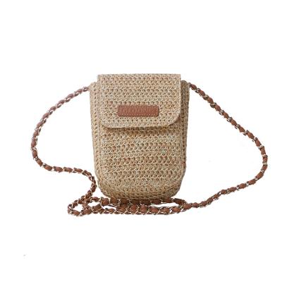 China Fashion Woven Fabric Straw Crossbody Shoulder Messenger Bag For Women Ladies Straw Bag Mini Small for sale