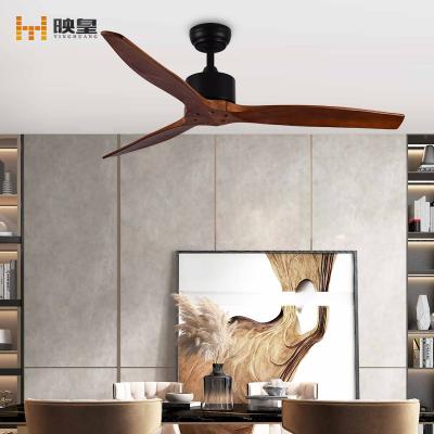 China Smart Control 42/52 inch Solid Wood Indoor Living Room Decorative Ceiling Fans with LED Lamp for sale