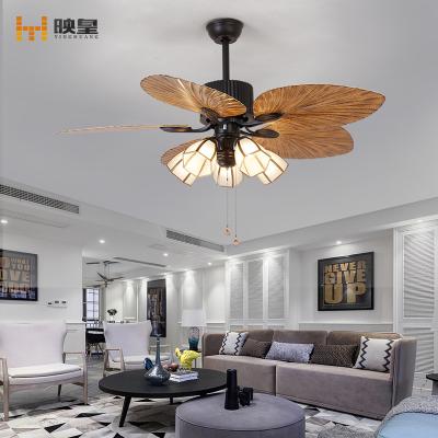 China Smart Control 42/52 Inch Hotel Bar Decoration Classic Indoor Designer Classic Ceiling Lamp With Fan for sale