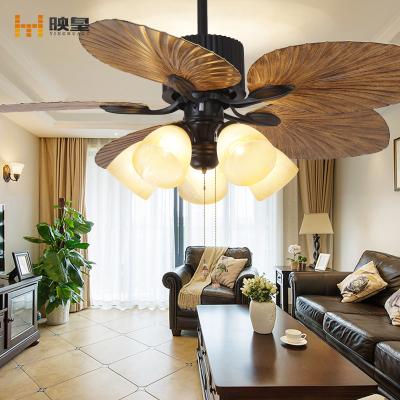 China Control Classic 42/52 Inch Leaf Blade Blade Classic Indoor Outdoor Remote Control Smart Ceiling Fans With Lights for sale