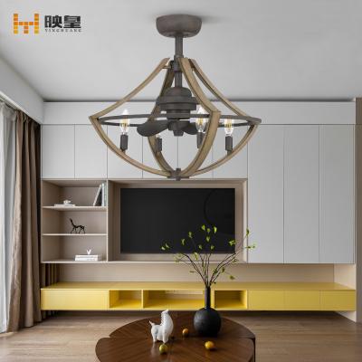 China Smart Control Indoor Decorative Luxury Retro Ceiling Fan With Bulb Light for sale