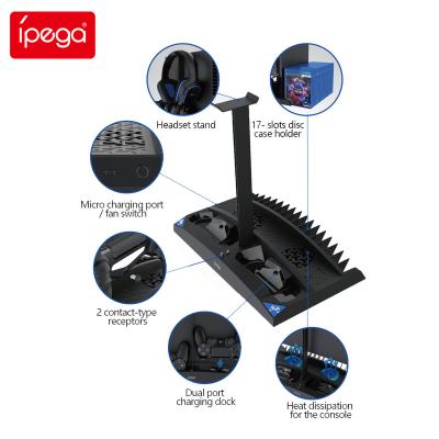 China IPEGA-Hot Sale High Quality Durable Vertical Cooling Bracket With 2-in-1 Controller Chargers 6 Multifunction Charger for sale