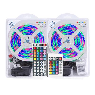 China RGB residential waterproof low voltage 12v led strip 3528 60 led/m smd with 24 keys 44 keys remote control for sale