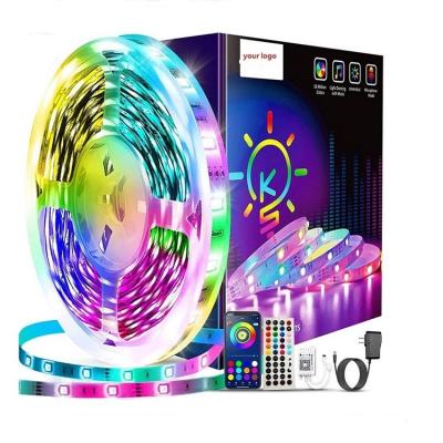 China Residential 15m Color Changing Remote Music In Sync 65.6ft Smart Led Strip Lights 50ft Smart Light Strips With App for sale