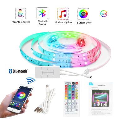 China LANDSCAPE BT remote app control smd5050 shot colorful sync to music rgb 5v usb kit 5m flexibleled strip tv light backlight for sale