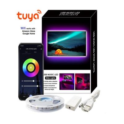 China dc5v smd5050 tv dc5v smd5050 tv home tuya home app control music sync music usb rgb wifi strip light residential backlight led for sale