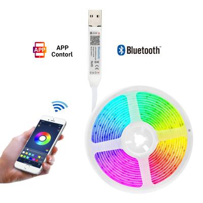 China Residential 5v smd5050 sync multicolor changing music blue tooth app control usb led strip tv lights rgb backlight for sale