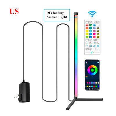 China Dimmable RGB Corner Light Modern Led Floor Standing Lamp With Remote Control For Bedroom Room for sale