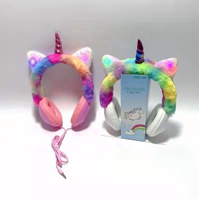 China Earphone Fashion 2021 New Model Christmas Gift Cute Cartoon Wired Earphone With LED Glowing Light for sale