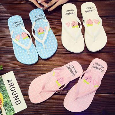 China New Design Printed Fashion Girls' Summer Cute Slippers Beach Printing Flip Flops for sale