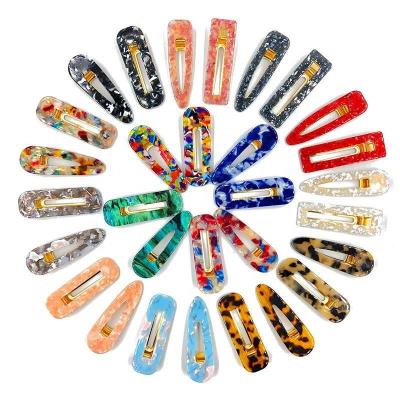 China Anti-allergy Fashion Hair Accessories Plastic Acrylic Hair Clips Edge Clips for sale