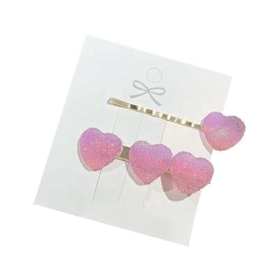 China Cute Hair Barrettes Macaron Sugar Color 2 Pcs Hair Clips Sweet Heart Shape Star Anti-Allergy 2020 Hotsale New Girls' Gifts Hair Clips for sale