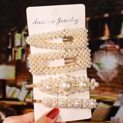 China Anti-allergy Girls Hair Fashion Pearl Hairpin Clips 4pcs Ruru Hair Accessory Set for sale