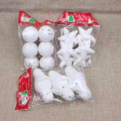 China Cute Decoration 6 Pcs Foam Ball Shape Ring Shape Cheap Christmas Tree Hanging Decorations for sale