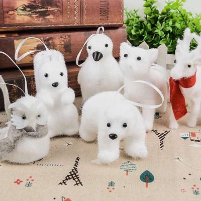 China Cute Animal Shape Decoration Christmas Tree Hanging Polar Bear Toy Decoration for sale