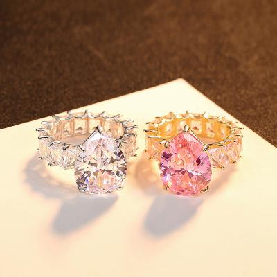 China 2023 New Arrival Punk Carline Gold Plated Love Sterling Lavender Zircon Heart Shaped Sier Jewelry Ring Custom For Women for sale