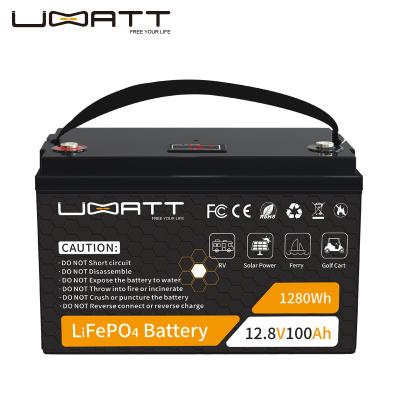 China Toys QACB303 5 Years Warranty 12.8V 100Ah Lithium LiFePO4 Battery Packs For Storage 12V 100Ah Solar Power Systems for sale