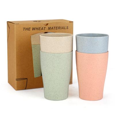 China Eco-Friendly Sustainable Tumbler Coffee Cups Drinking Baby Stacking Biodegradable Wheat Straw Cup Tea Set for sale