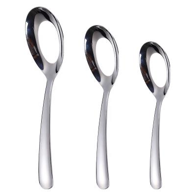 China Wholesale Sustainable Round Curry Spoon Stainless Steel Soup Spoon For Dinner for sale