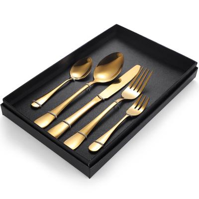 China Wholesale 5pcs Kitchen Forks and Spoon Maker Stainless Steel Brass Black Gold Silverware Flatware Cutlery Set Viable for sale