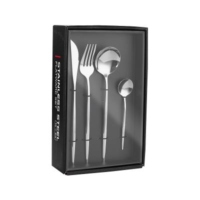 China Sustainable Sale Luxury Gold Restaurant Stainless Steel Cutlery 24pcs Set With Case for sale