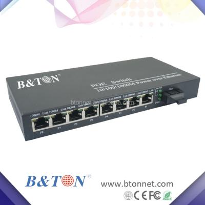 China Port POE 8 10/100M/1000M Gigabit network poe switch with external power supply 48V/2A over Ethernet BT-6009GE for sale