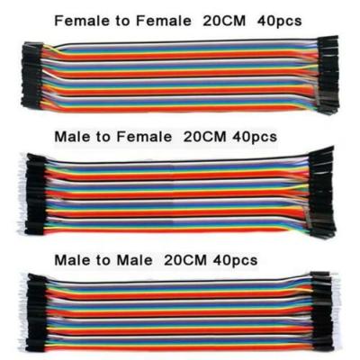 China Electronic Hardware 20CM 40 Pcs Dupont Wires Male to Female, Male to Male, Female to Female Jumper Breadboard Wire for sale