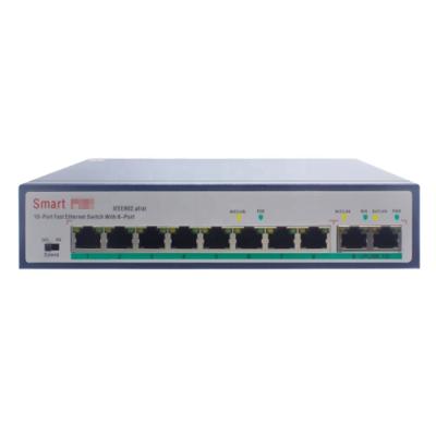 China Human Motion Tracking ESCAM 8+2Channel Fast Ethernet POE Switch For Network POE IP Cameras for sale