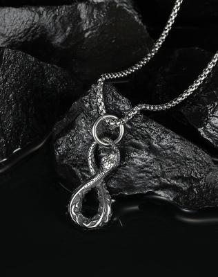 China The King Punk Pendant Mens Snake Python Hip Hop Hip Hop Style Titanium Steel Necklace for sale