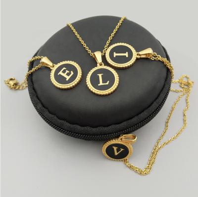 China 2020 Latest TRENDY Stainless Steel 18K Gold Plated A-Z Initial Letter Necklace Pendant for sale