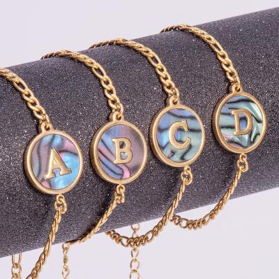 China CLASSIC Supply Sample Service 18k Rose Gold Alphabet Initial Letter Bracelets Letter Pendant Bracelet for sale