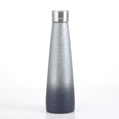 China Thermo Sustainable Water Bottle 430ml Stainless Steel Continue Gradient Hot Ramp Frost Water Bottle for sale