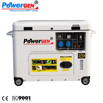 China Newly designed! ! ! Factory direct sale POWERGEN Lift-lid type 60Hz silent diesel generator 8KVA with 15Liters blower for sale