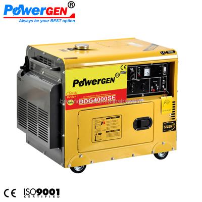 China The best price! ! ! POWERGEN Single Phase 3000W Air Cooled Silent Diesel Generator 50/60Hz 3KW BDG4000SE for sale