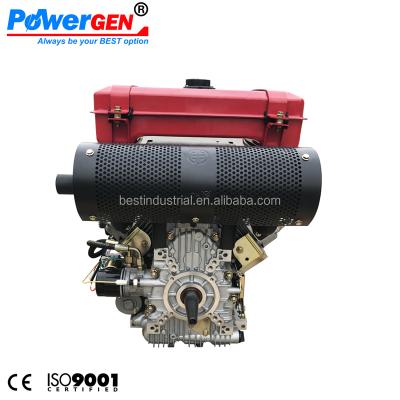 China Air-cooled hot sale! ! ! POWERGEN V2 Diesel Two Cylinder Horizontal Shaft Engine 22HP for sale