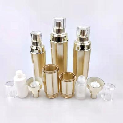 China Cosmetic Packaging 15ml30ml50ml Round Face Drill Round Face Skin Care Acrylic Empty Octagonal Vacuum Pump Airless Bottle for sale