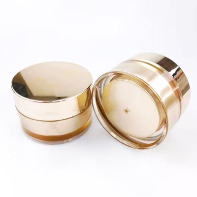 China Double Layer Cosmetic Facial Cream Jars 100g Acrylic Cosmetic Jar For Eye Cream In Stock for sale