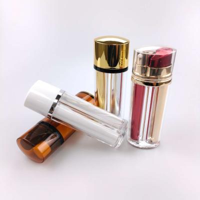 China 30ml double color lotion pump acrylic amber cosmetic bottle main chamber airless /white/gold bottle for sale